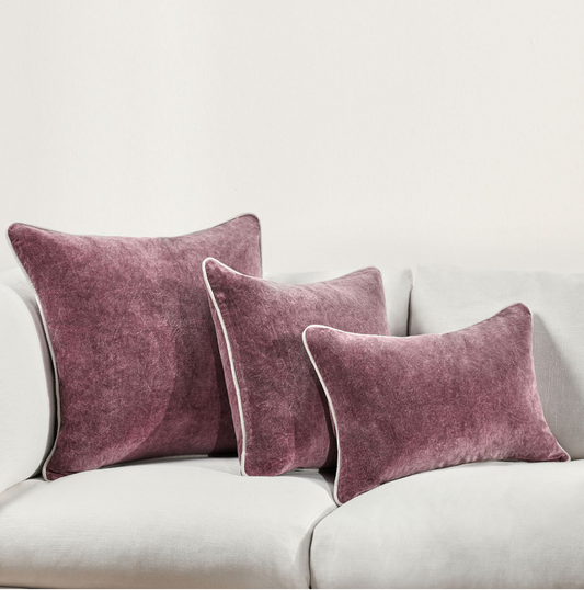 Heirloom Velvet Pillow- Sangria Red