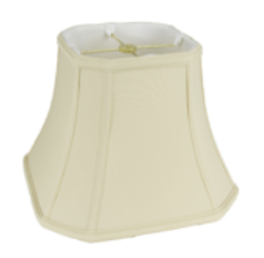111 White Shantung Square Cut Corner with Piping