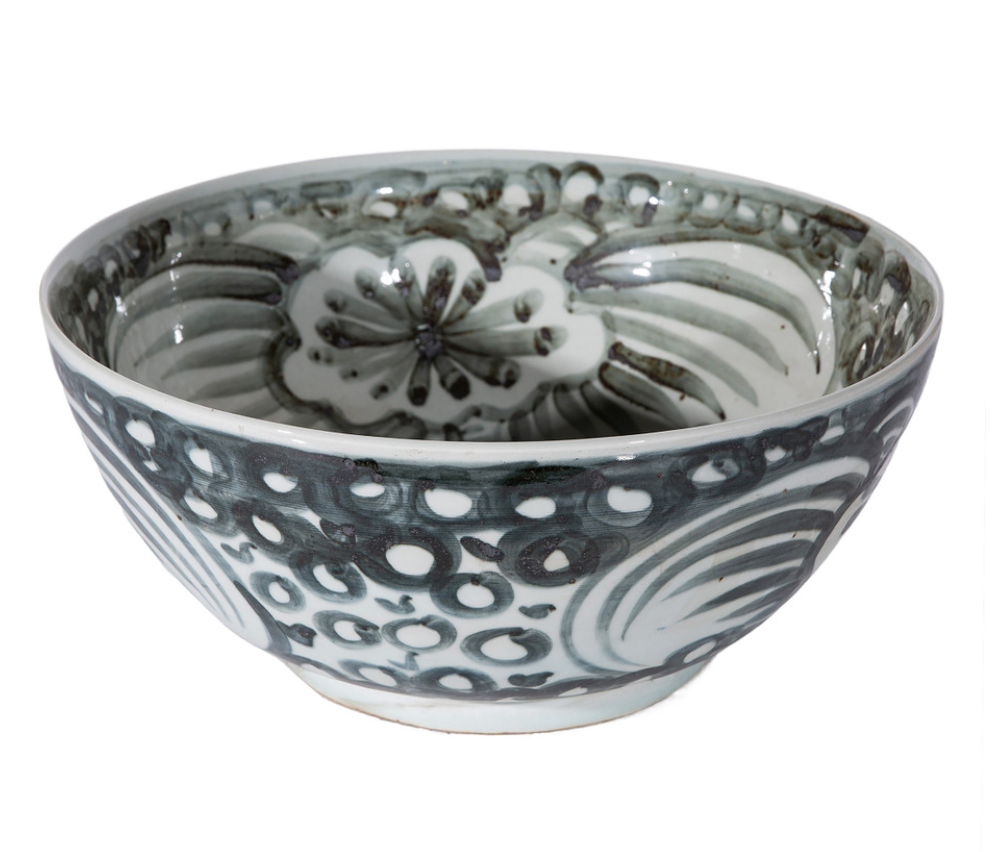 Indigo Blue Sea Flower Bowl