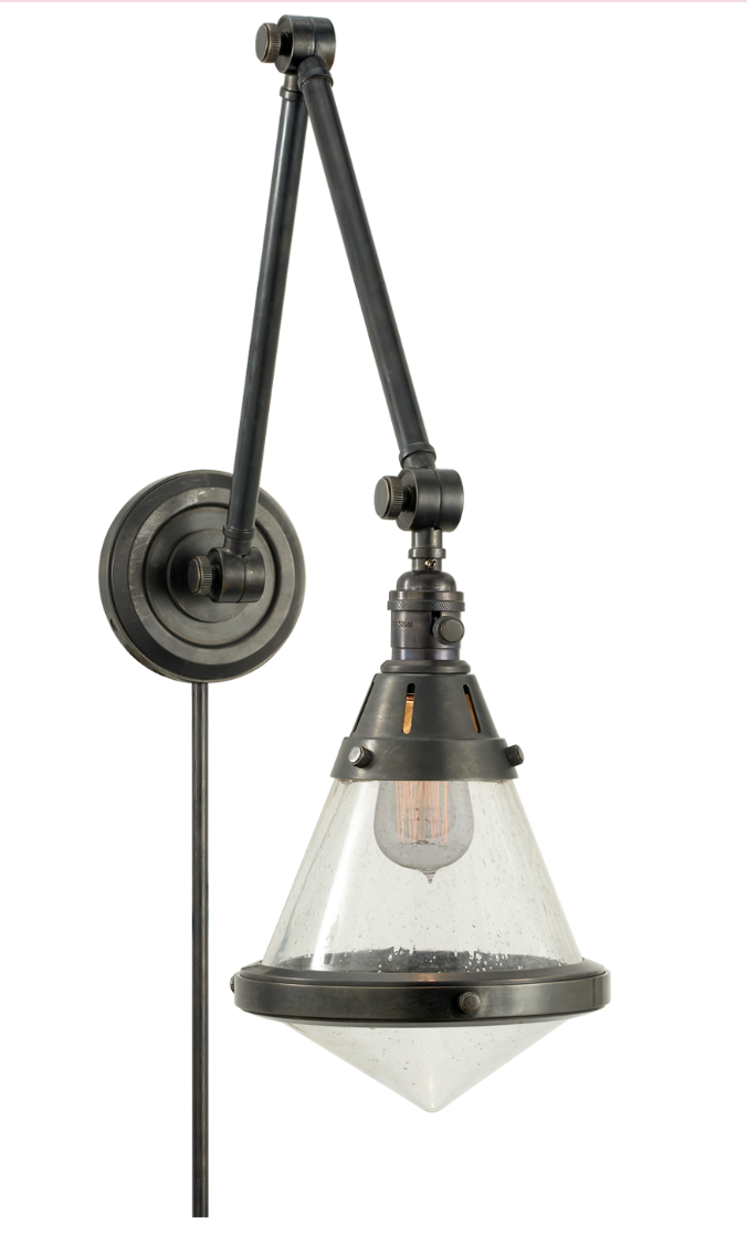 Gale Library Wall Light with Seeded Glass