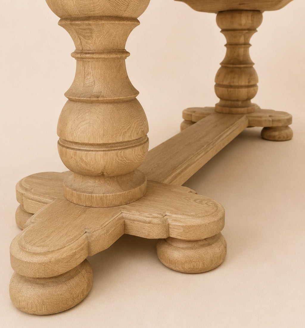 French Antique Bleached Oak Refectory Dining Table