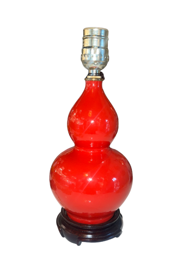 Handmade Porcelain Gourd Lamp (excluding shade)
