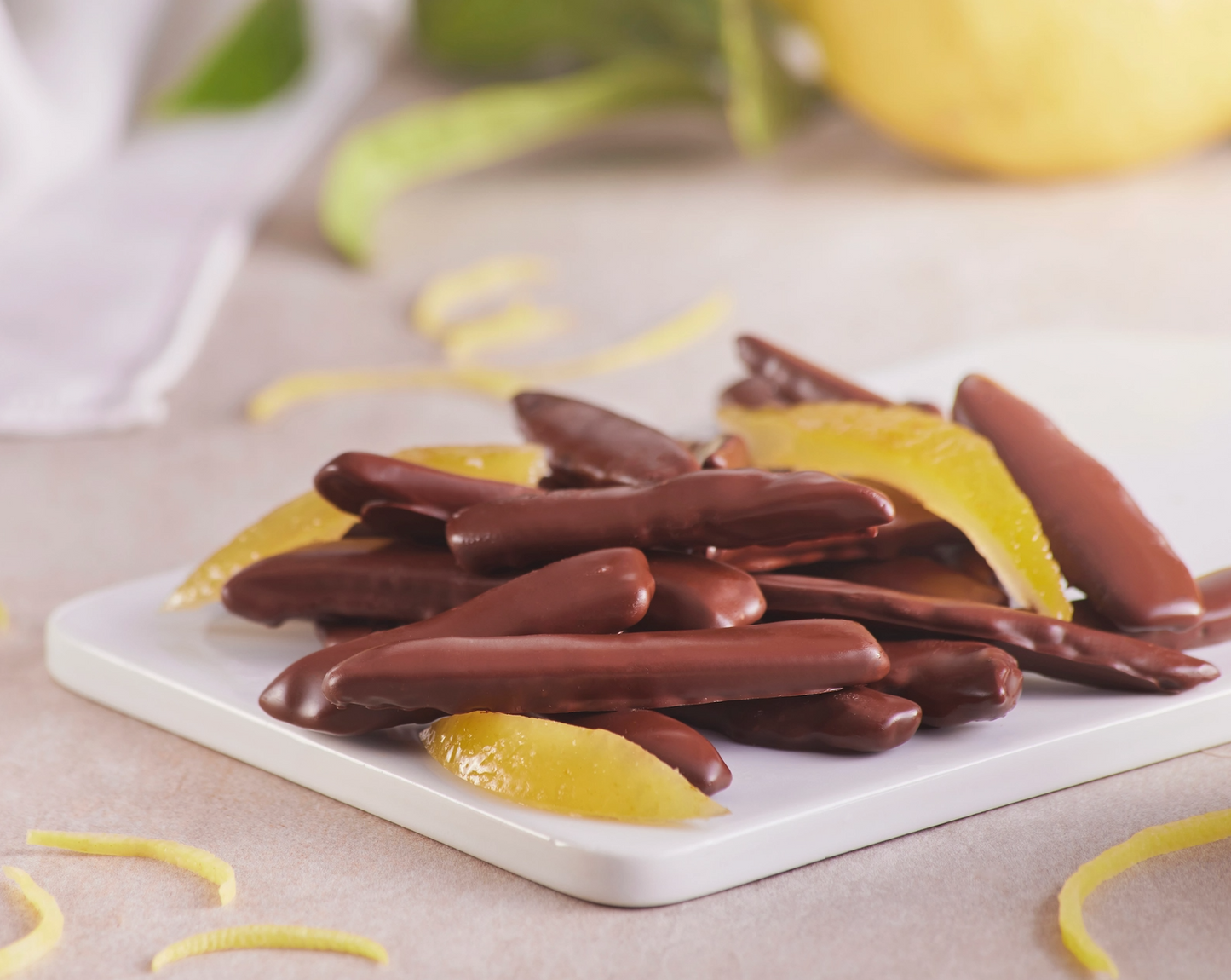 Dark Chocolate Covered Lemon Peels