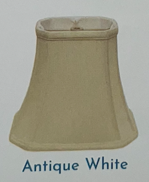 SL68 Antique White Shantung Cut Corner Rectangle Bell Shade