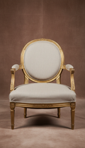 Louis XVI Giltwood Fauteuil Armchair