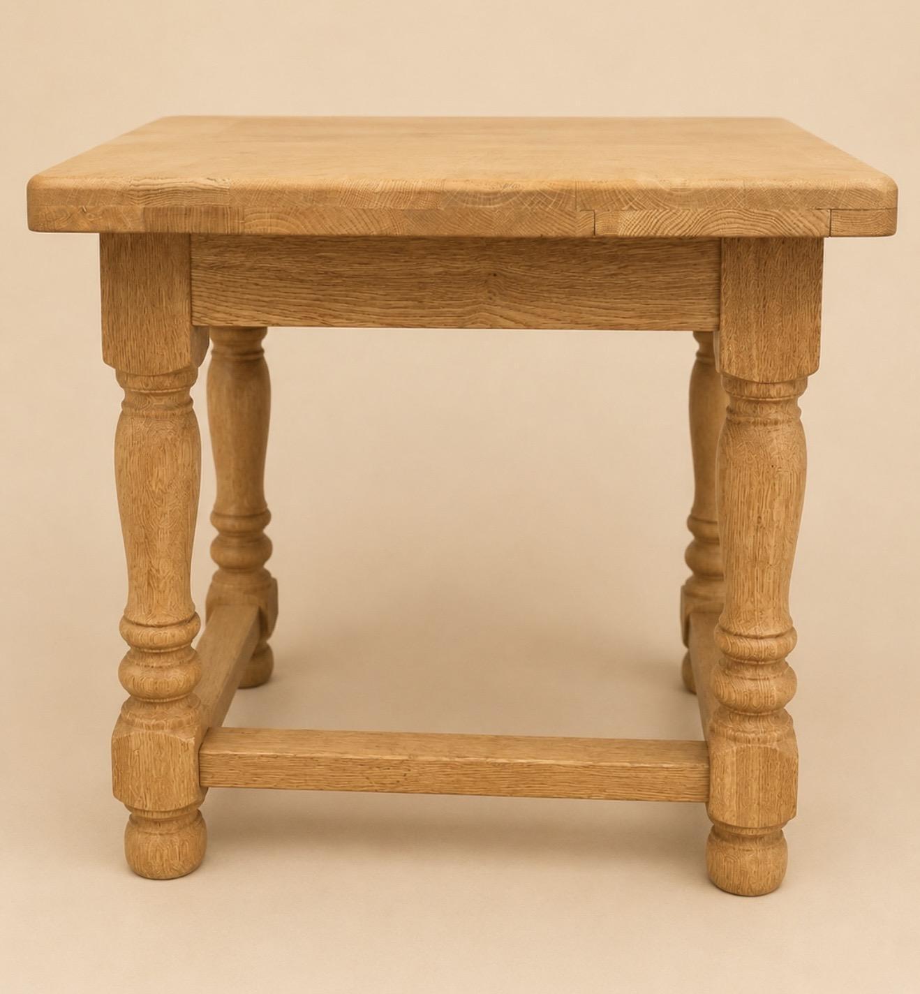 French Antique Bleached Oak Farmhouse Dining Table