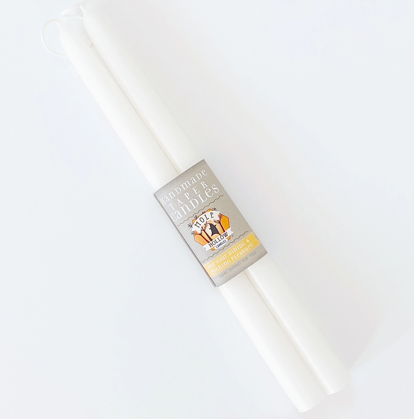 Hand Dipped Unscented Taper Candles