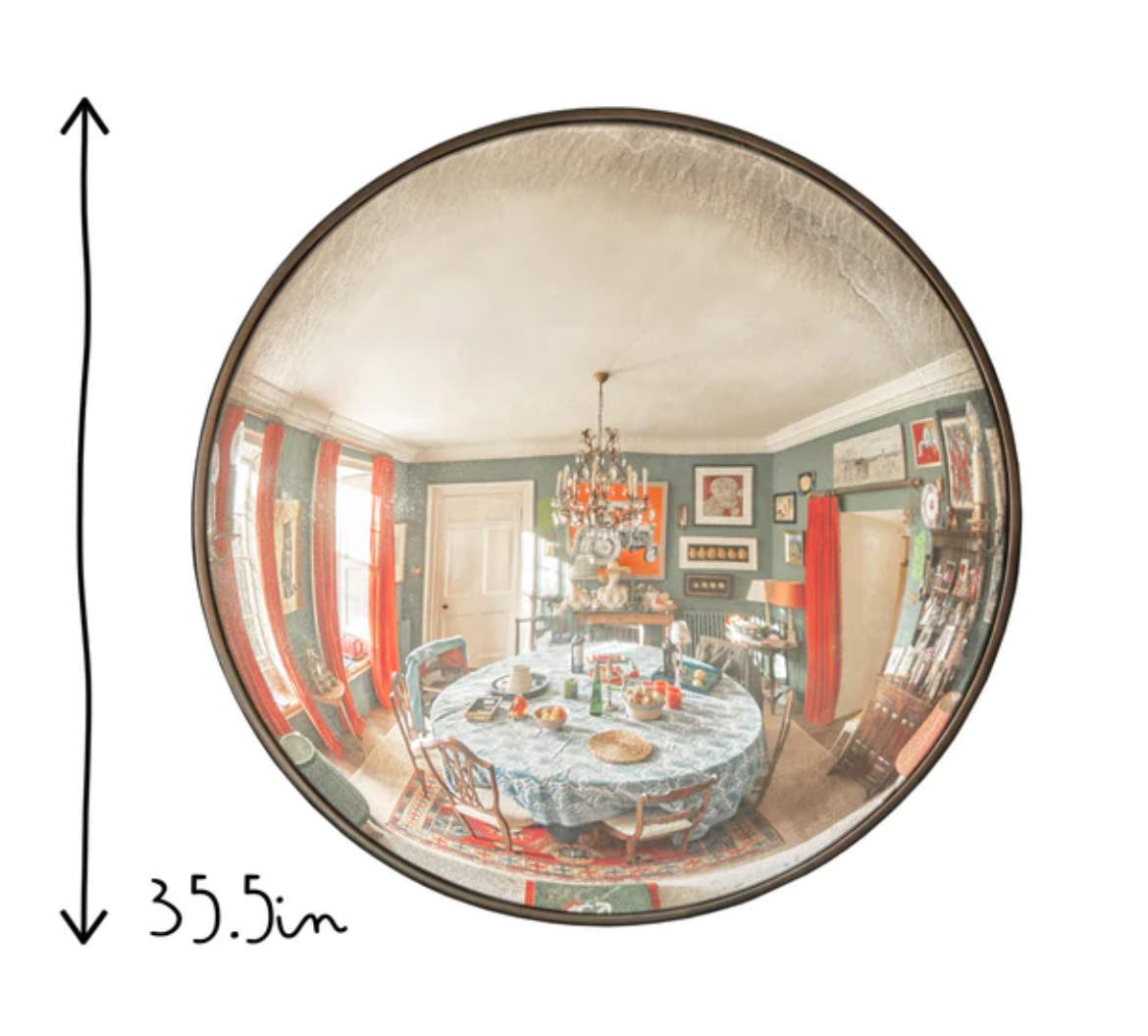 Convex Mirror with Antiqued Glass