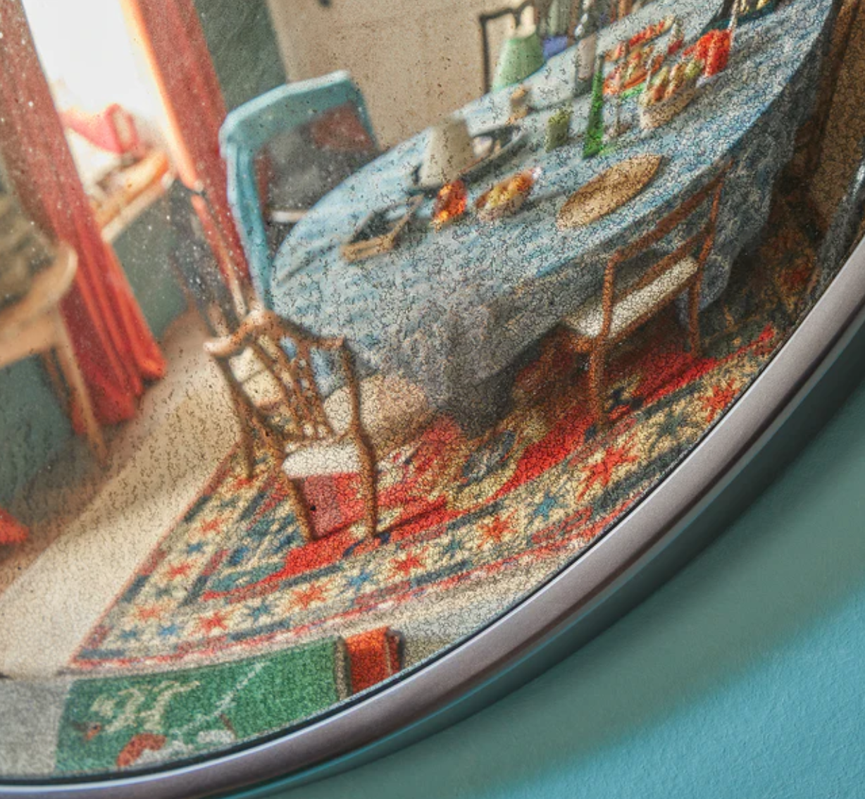 Convex Mirror with Antiqued Glass