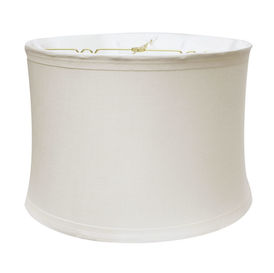 SL28 Snow Linen Drum Shade No Hug with 1" Trim