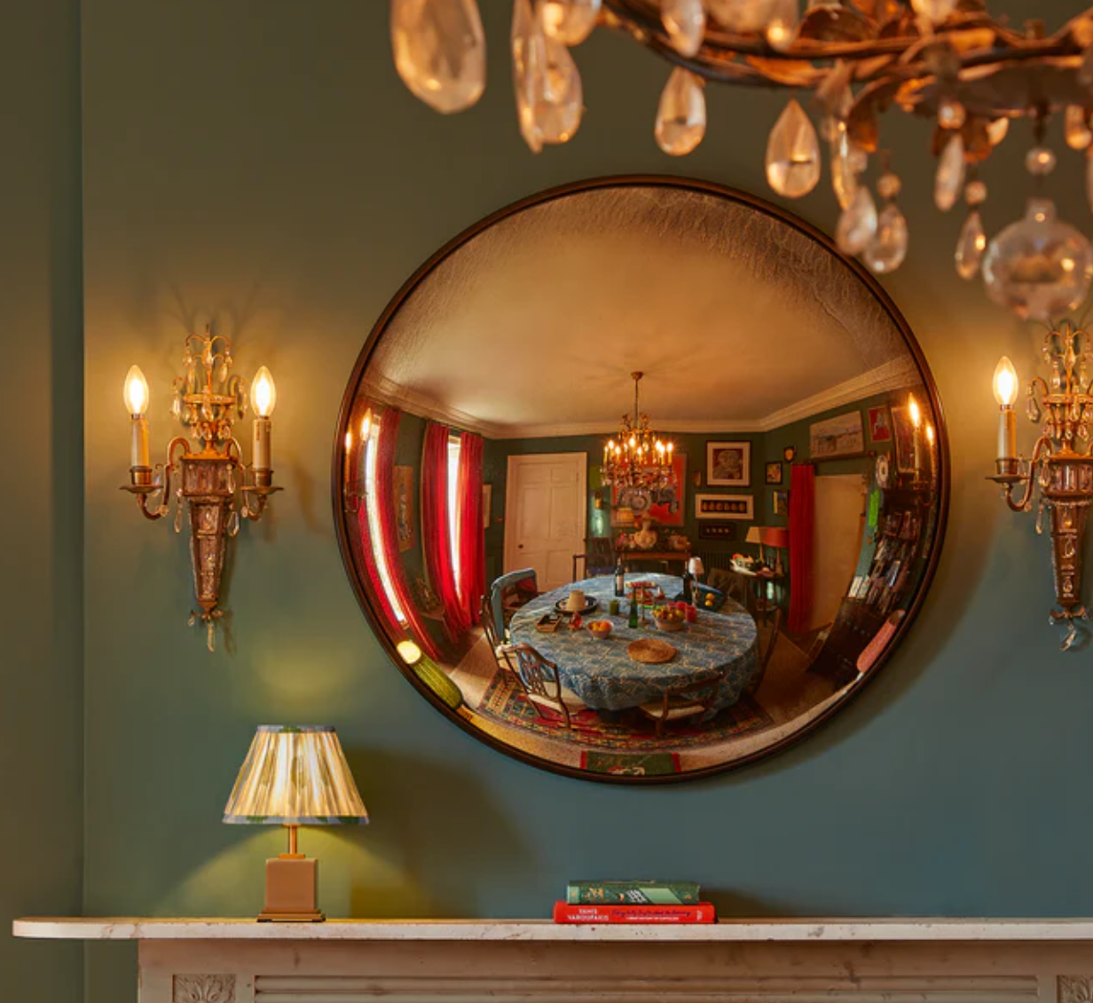 Convex Mirror with Antiqued Glass