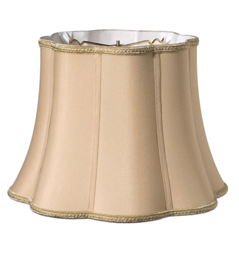 SL213 Vintage Gold Shantung Melon Out Scallop Shade