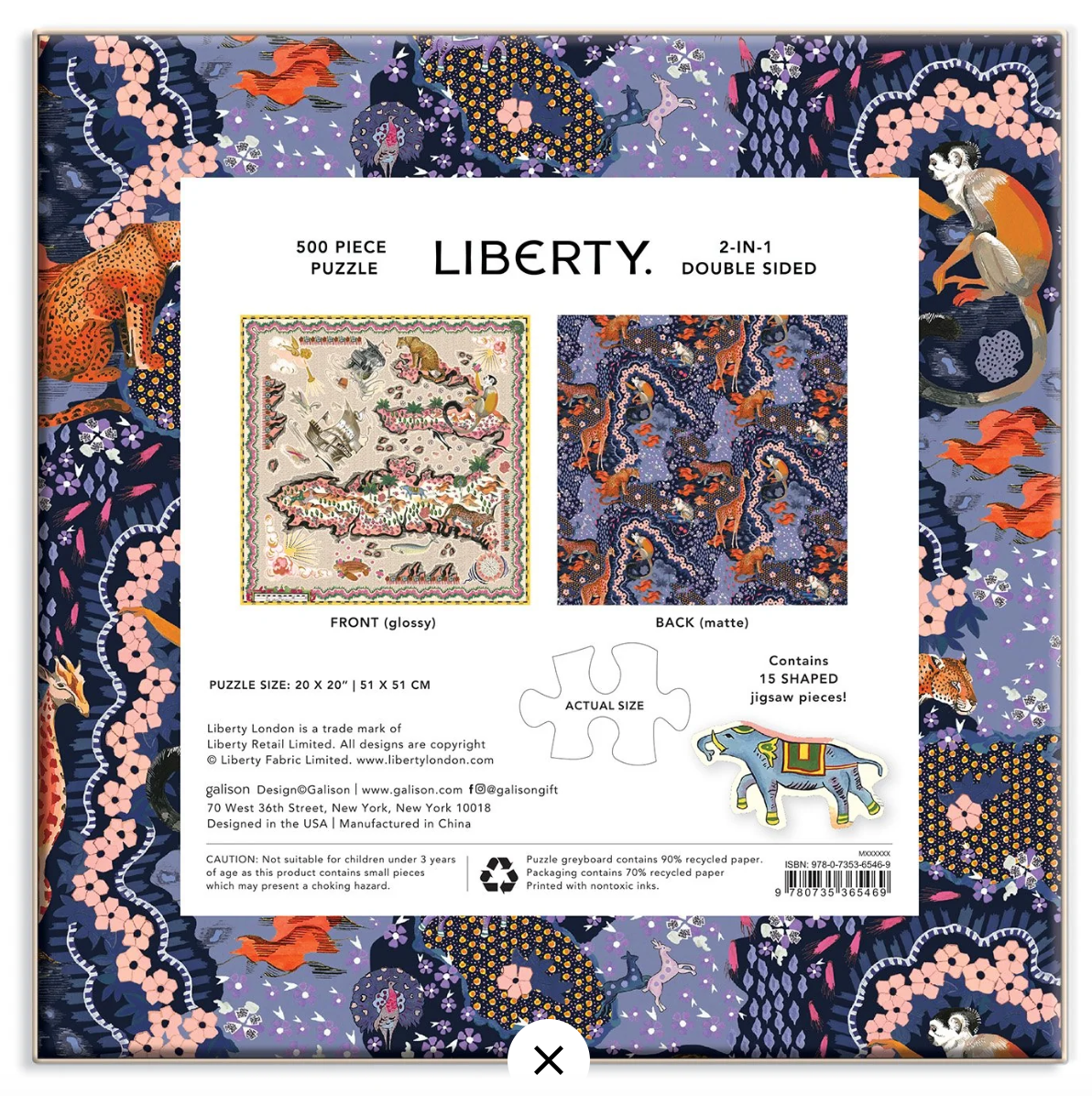 Liberty London Double-Sided Jigsaw Puzzle