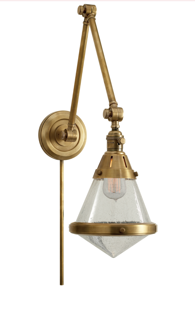 Gale Library Wall Light with Seeded Glass