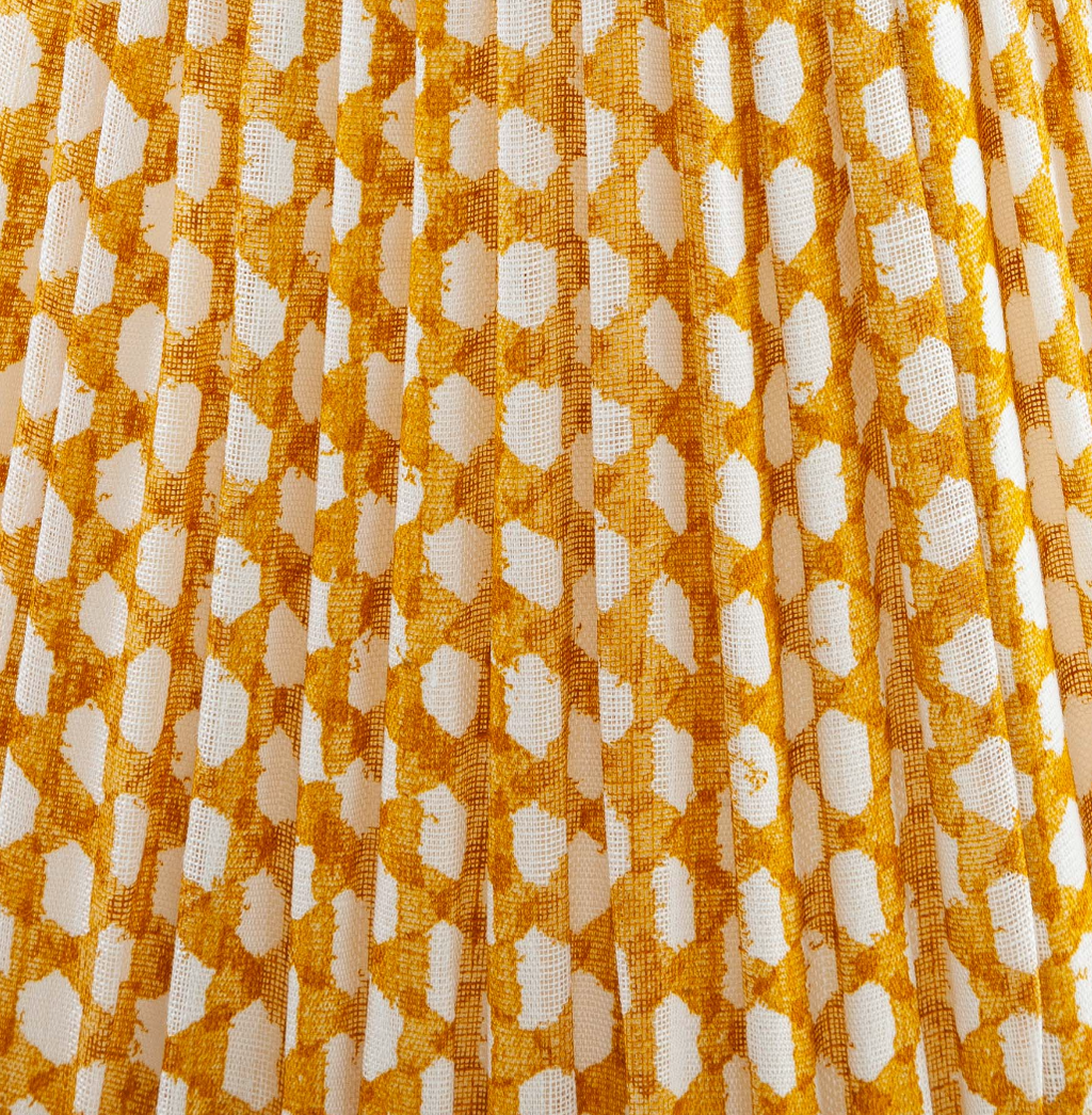 Fermoie Modified Empire Linen Shade in Yellow Wicker