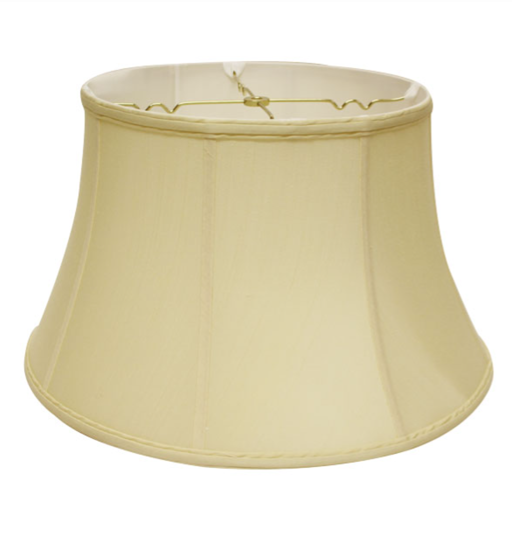 SL25 Antique White Shantung Shallow Drum Shade