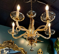 Vintage Amber Murano Glass Chandelier