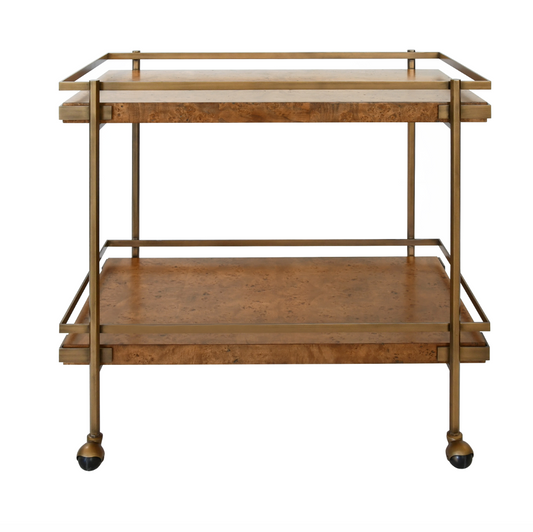 Burl Wood Bar Cart