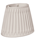SL85 Cream Shantung Oval Double Smocked Pleat Shade