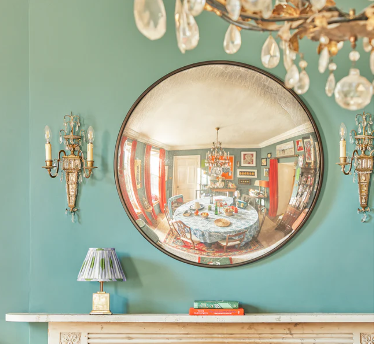 Convex Mirror with Antiqued Glass