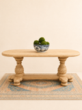 French Antique Bleached Oak Refectory Dining Table