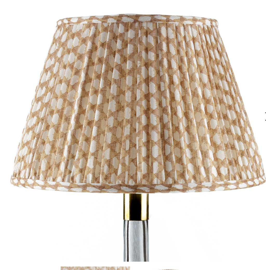Fermoie Modified Empire Linen Shade in Nut Brown Wicker