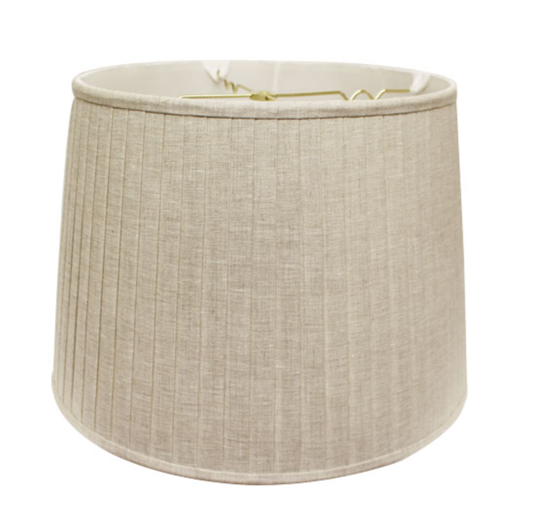 SL50 Oatmeal Linen Modified Empire Shade with Linen Side Pleat
