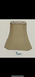 SL64 Tan Linen Cut Corner Square Bell Shade