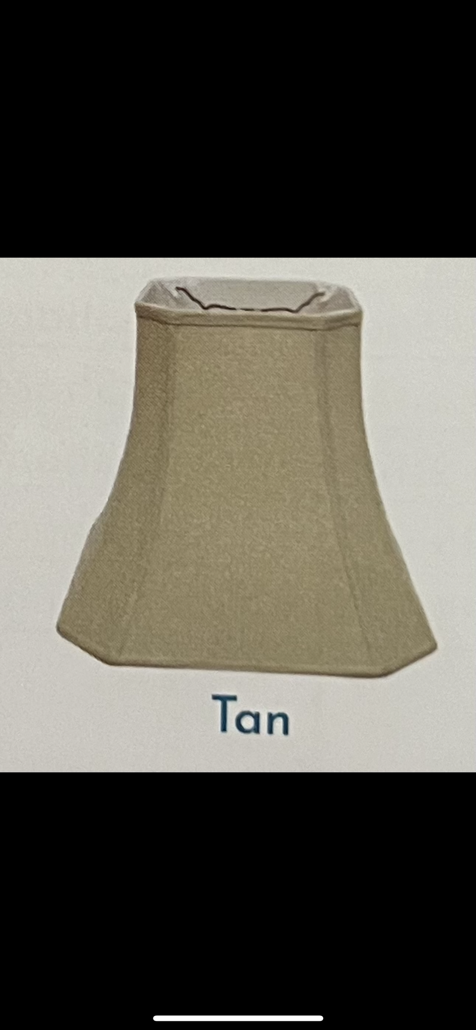 SL64 Tan Linen Cut Corner Square Bell Shade