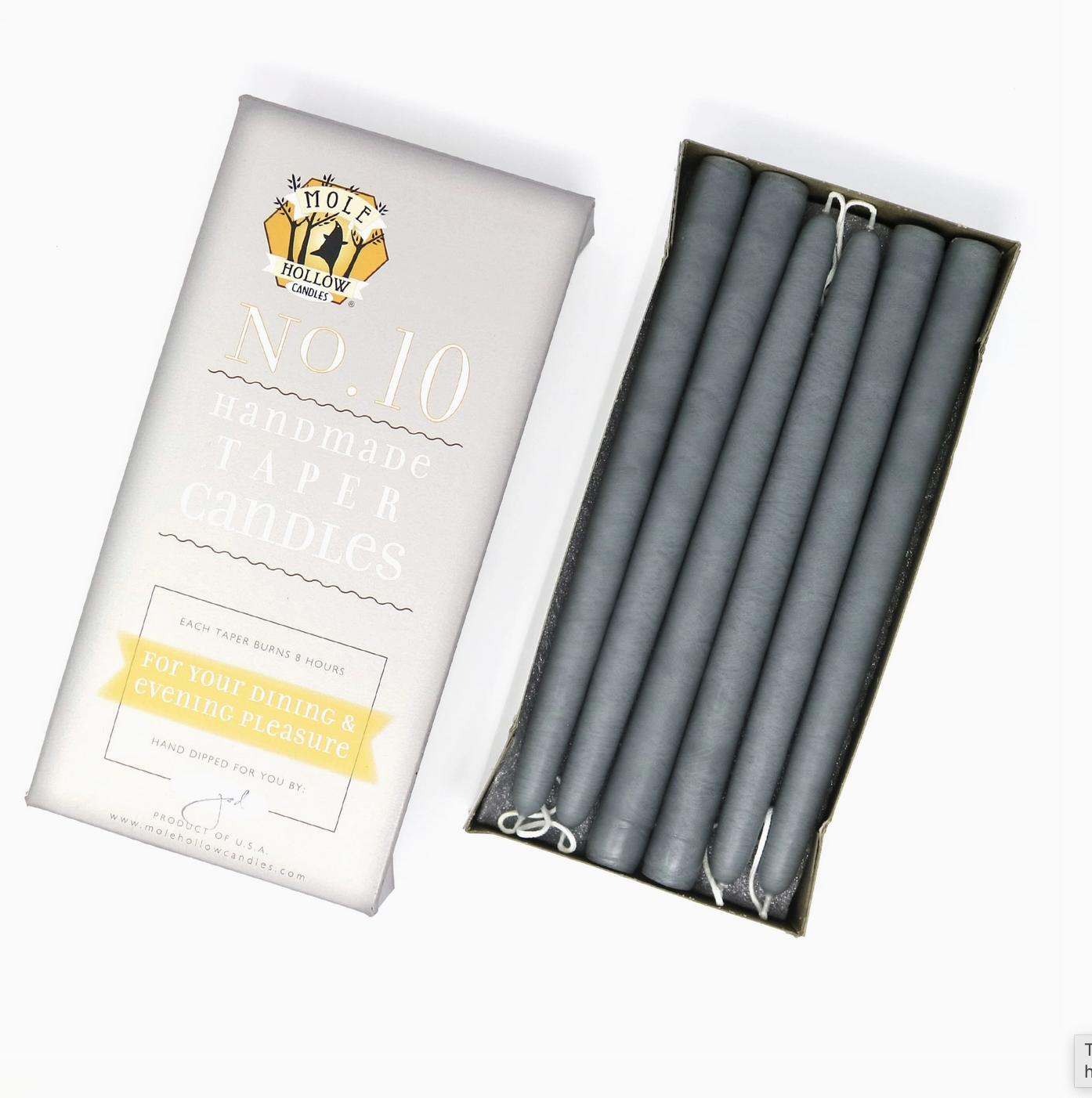 Hand Dipped Unscented Taper Candles