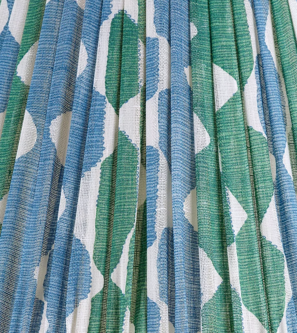 Fermoie Modified Empire Linen Shade in Green and Blue Whittle