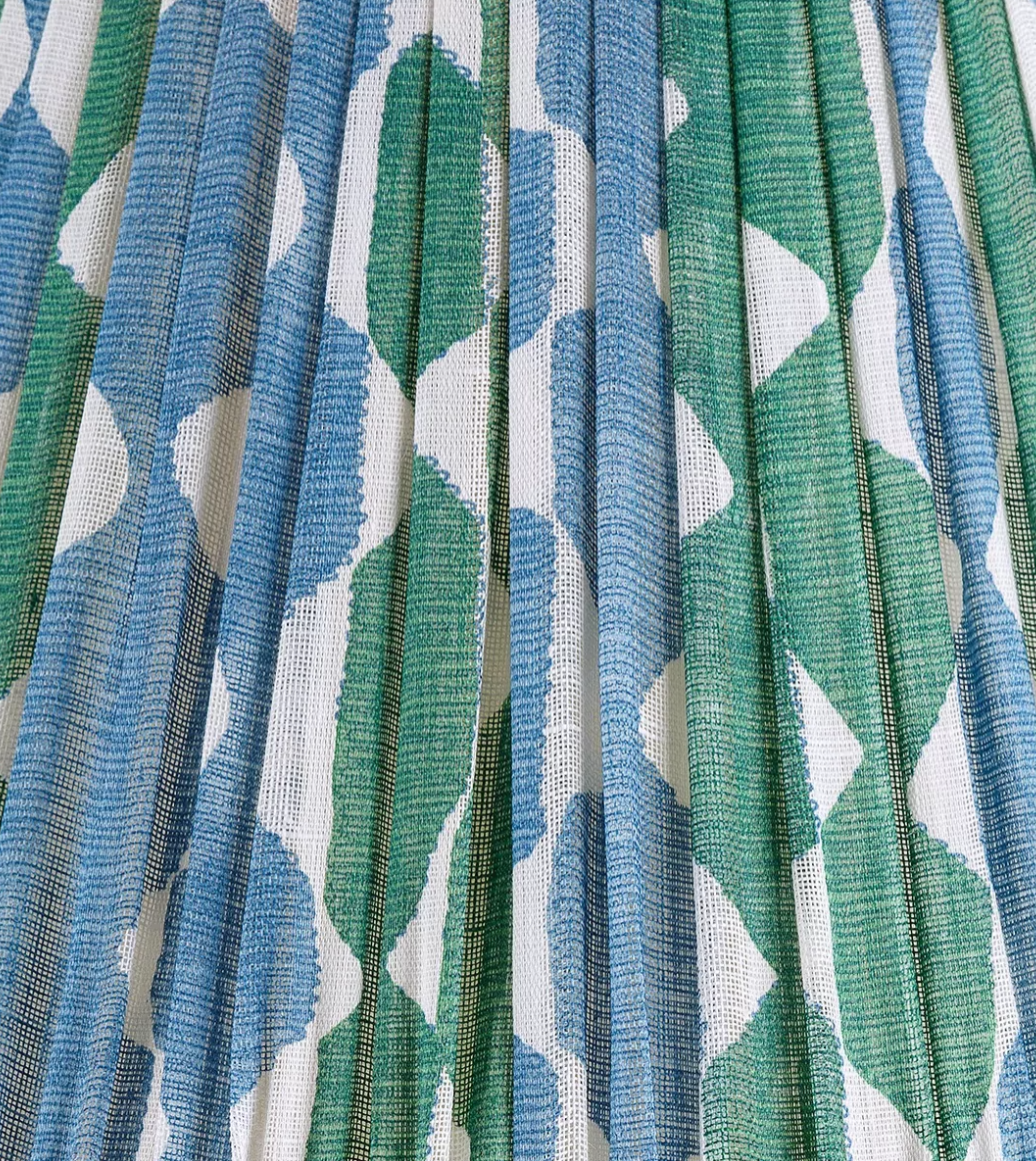 Fermoie Modified Empire Linen Shade in Green and Blue Whittle
