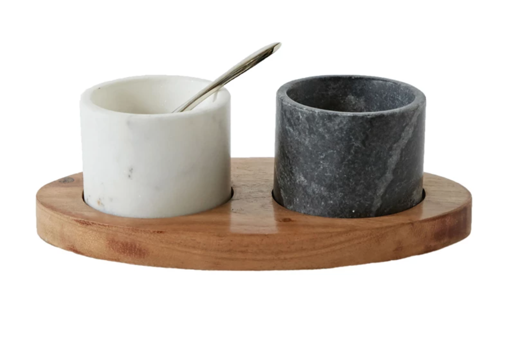 Salt & Pepper Marble Bowl Set