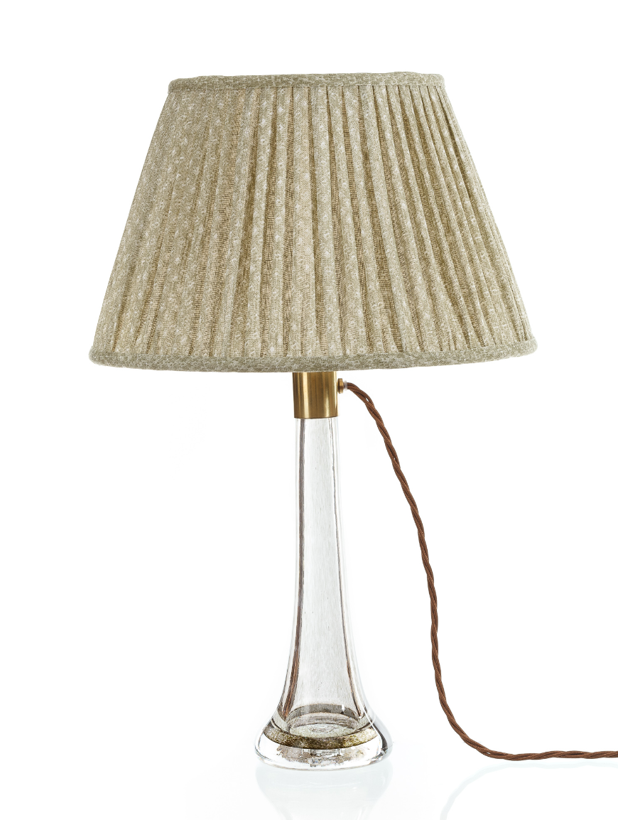 Fermoie Modified Empire Linen Shade in Green Figured