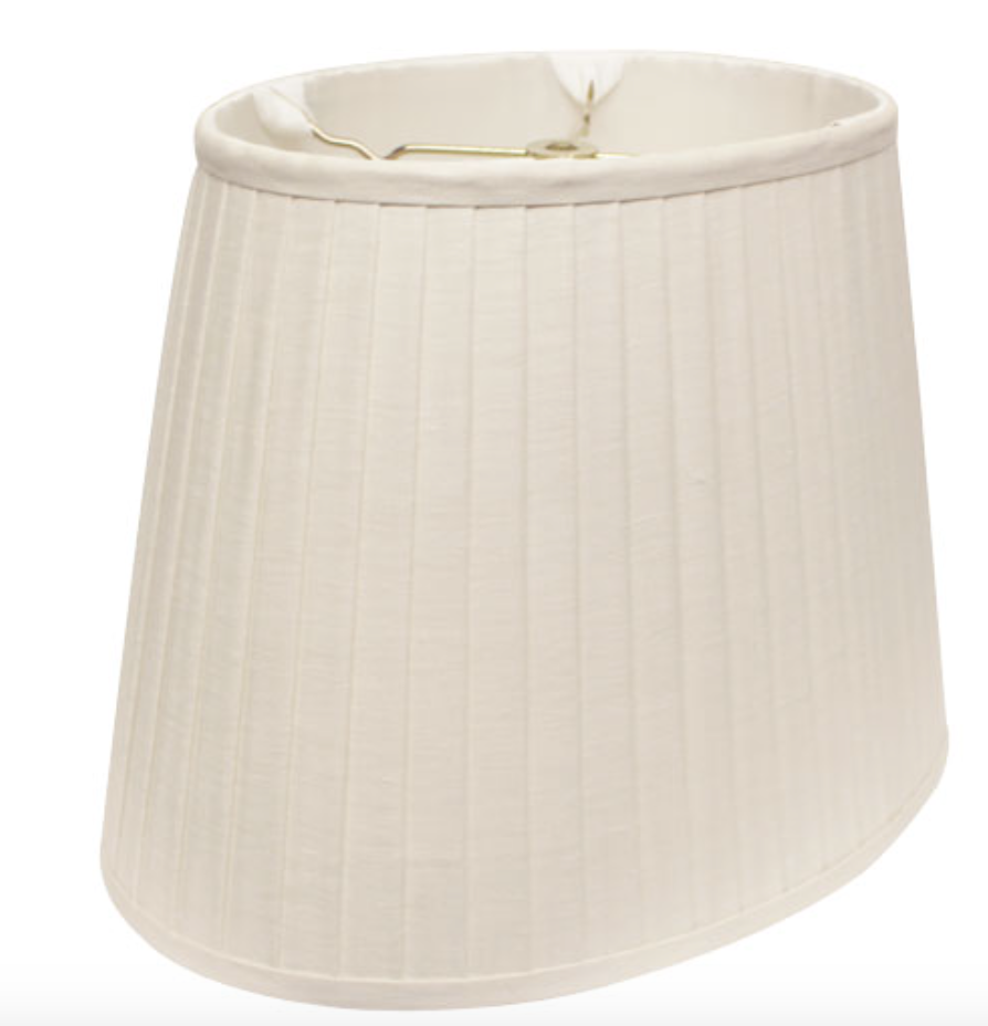 SL85 White Linen Oval Side Pleat Shade