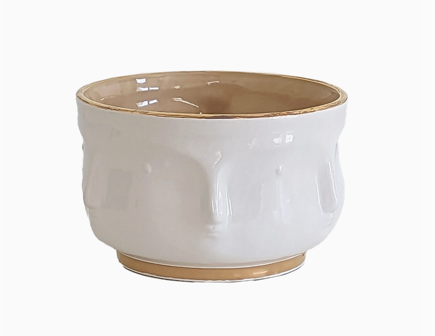 Face Vase with Gold Accent Trim