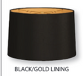 Royal HB610 Black with Gold Lining Shantung Hardback Shallow Drum Shade