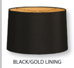 Royal HB610 Black with Gold Lining Shantung Hardback Shallow Drum Shade