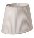SL85 White Shantung Oval Side Pleat Shade