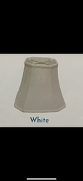 SL64 White Shantung Cut Corner Square Bell Shade