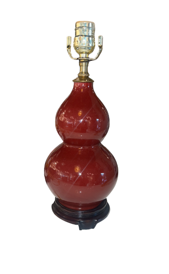 Handmade Porcelain Gourd Lamp (excluding shade)