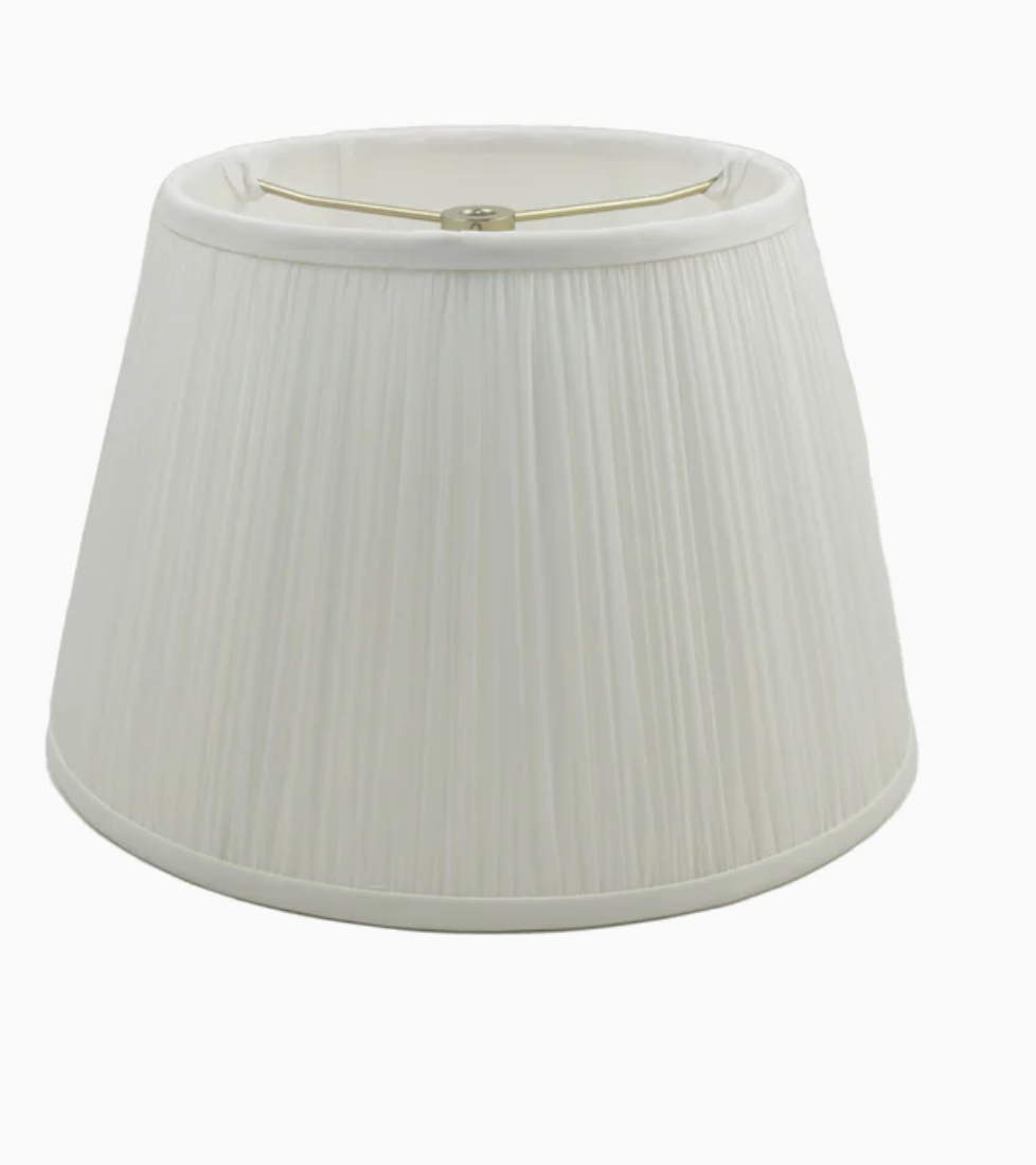 White Mushroom Pleat Modified Empire Silk Shade