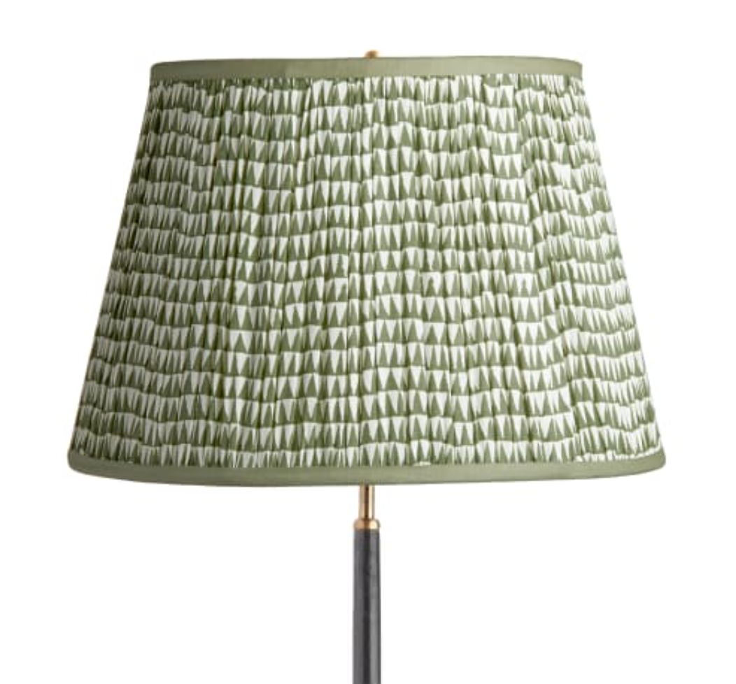 Savannah Green Block Printed Cotton Straight Empire Shade