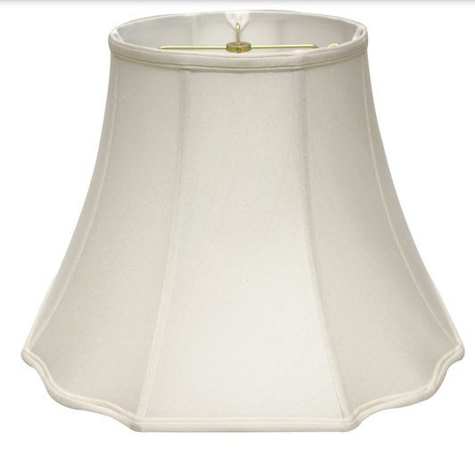 SL38 White Shantung Modified Fancy Octagon Shade