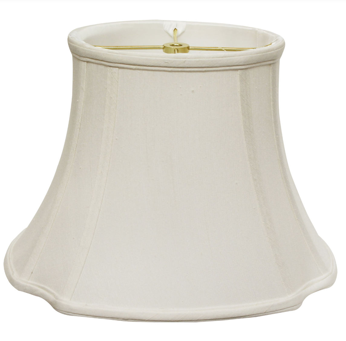 SL52 White Shantung Inverted Cut Corner Oval Shade