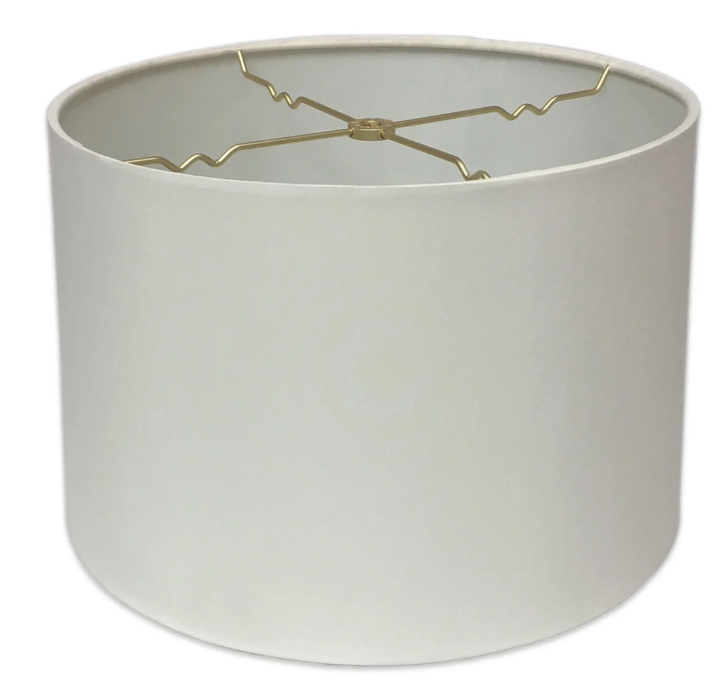 Royal HB610 White Shantung Hardback Shallow Drum Shade