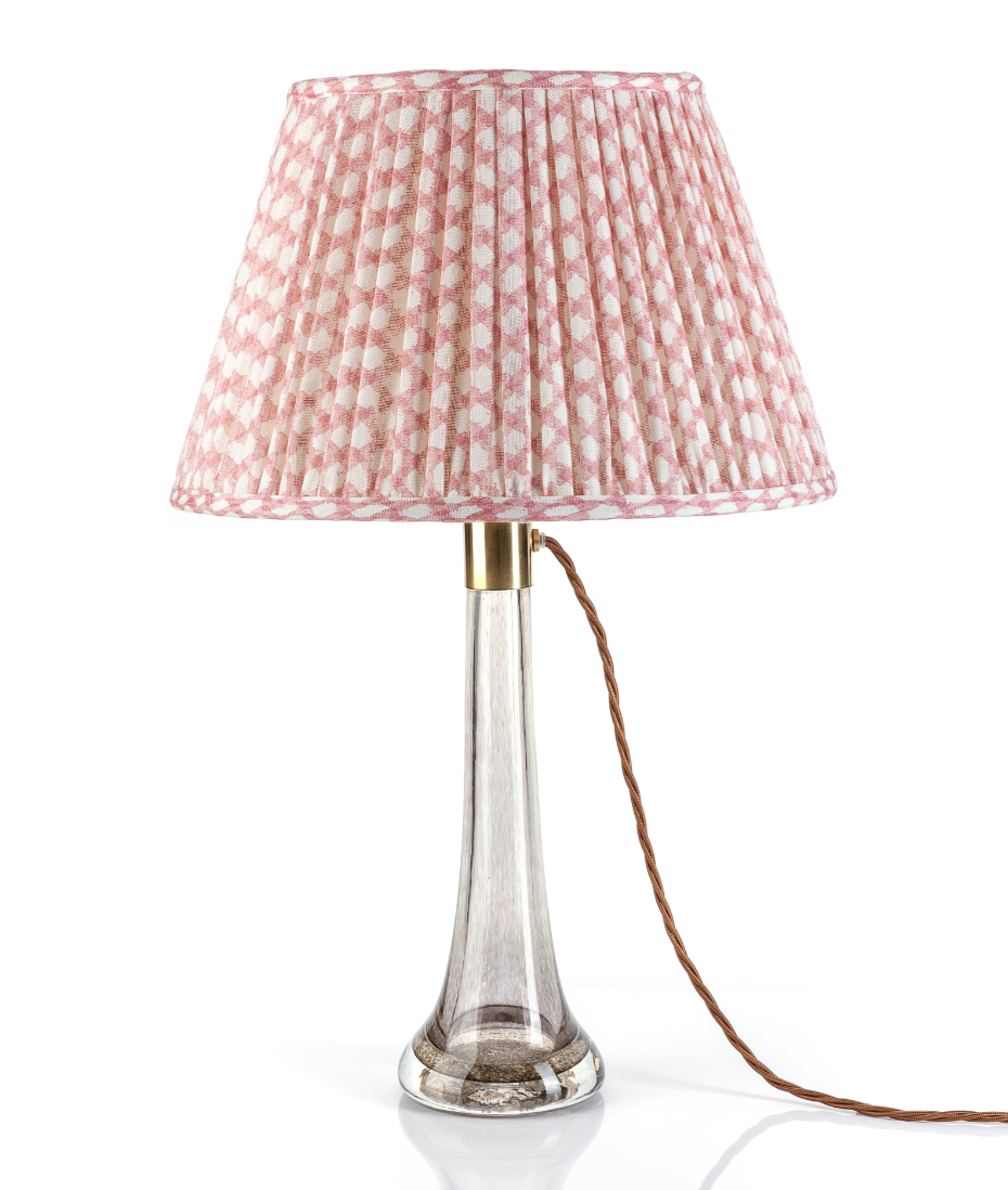 Fermoie Modified Empire Linen Shade in Light Pink Wicker