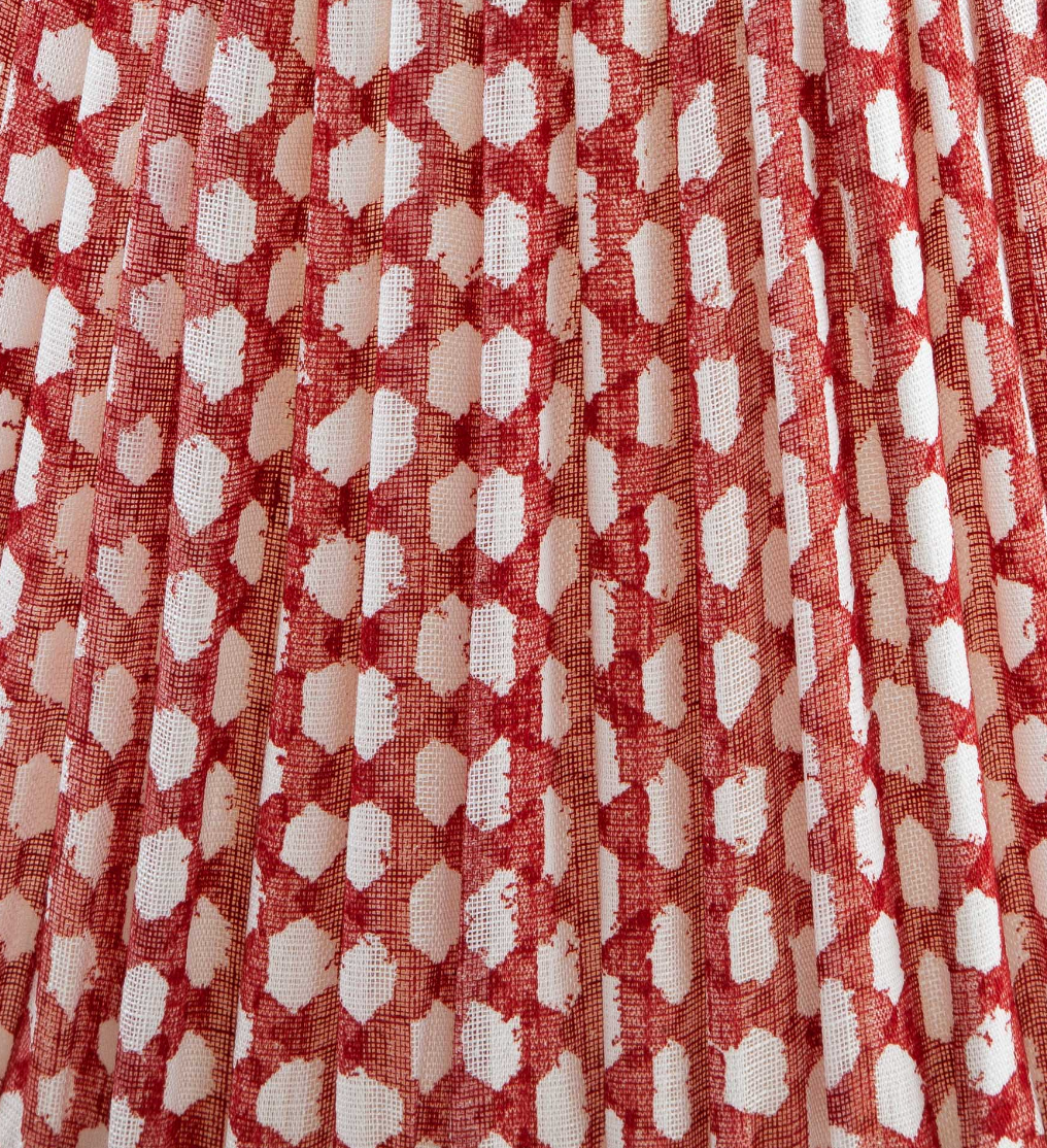 Fermoie Modified Empire Linen Shade in Red Wicker