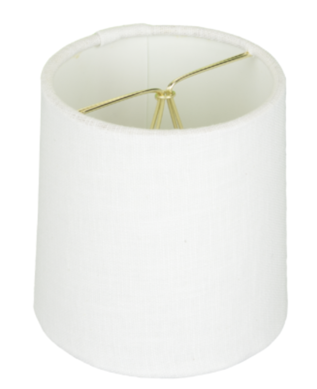 5118 White Linen Drum Chandelier Rolled Edge with Clip On Shade