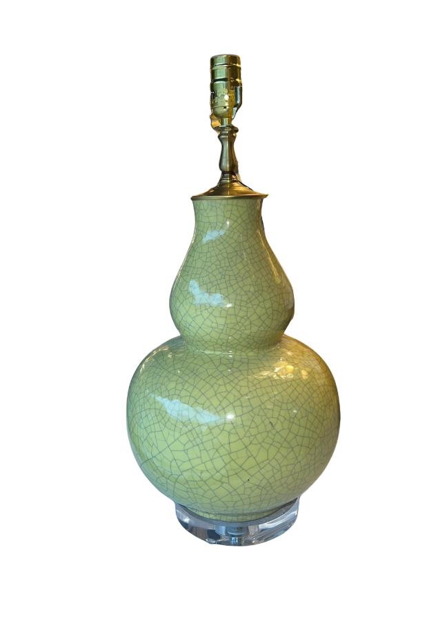 Handmade Porcelain Gourd Lamp (excluding shade)
